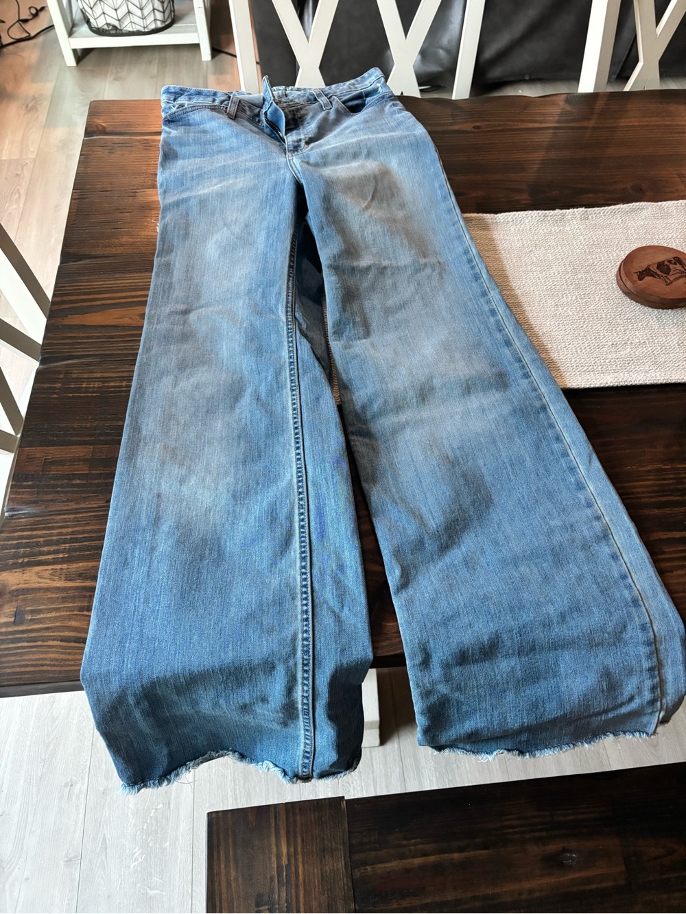 High-Rise Wide-Leg Jeans in Light Blue Denim